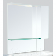Зеркало-TOP-LED GLASS-TWIN 75 - H110 со шкафчиком (правый) (подсветка C)