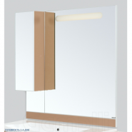 Зеркало-LED GLASS-TWIN 75 - H110 со шкафчиком, с цветной вставкой (левый)